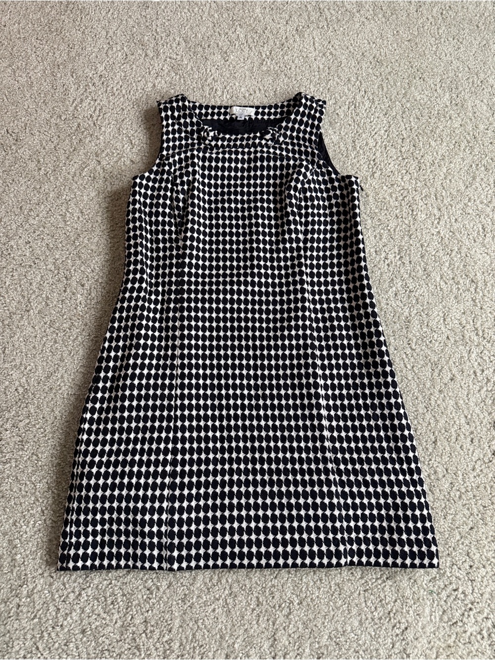 Loft Sleeveless Black and White Shift Dress
